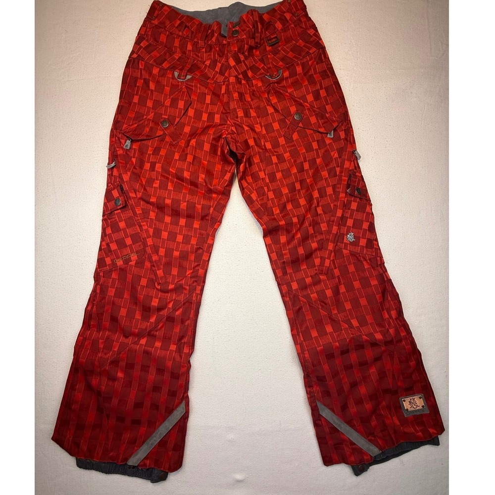 Ride Cappel Snowboards Pants Womens‎ XL Red Checkered Waterproof 15K/10K